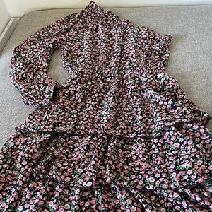 One shoulder floral dress